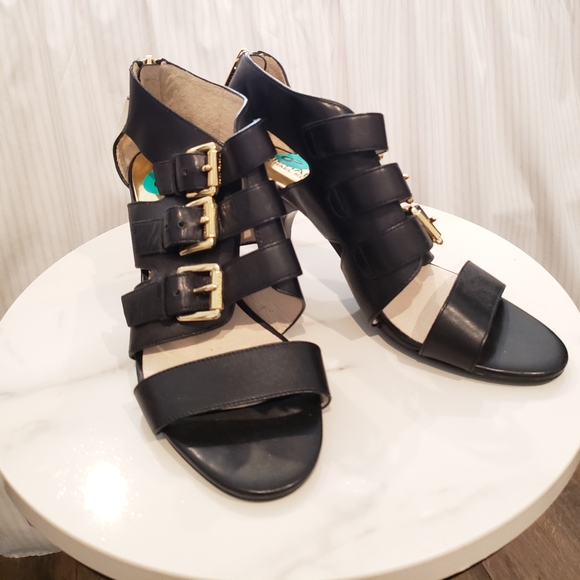 Michael Kors black gold sandal size 8 NWT - Picture 2 of 7